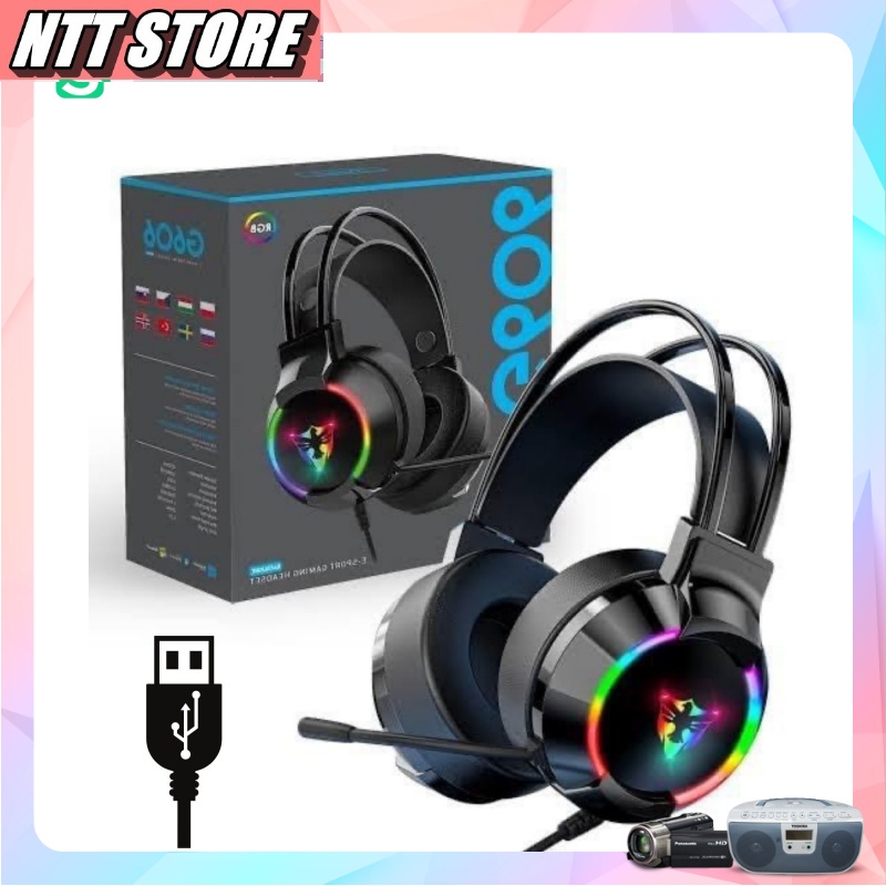Tai nghe Gaming NG 606 jack cắm usb âm thanh 7 1 bass cực chất led RGB Fullbox NNT Store
