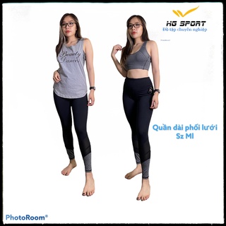 Quần Tập Yoga, Gym, Thể thao nữ, Quần Dài phối lưới phối màu Hg Sport QD501