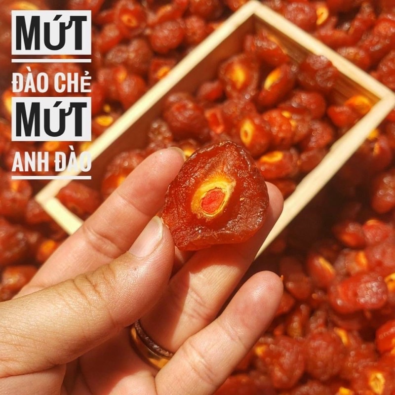 Mứt đào chẻ- Mứt anh đào - Lon 500g [FREE SHIP] TỪ ĐƠN 50K, [Loại Đặc Biệt] Hàng ngon nhà làm