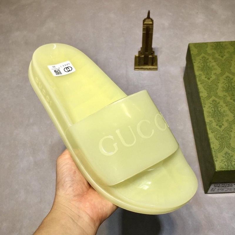 Dép Gucci Trong Suốt, Dép Lê Quai Ngang Gucci Nhựa Dẻo Cao Cấp