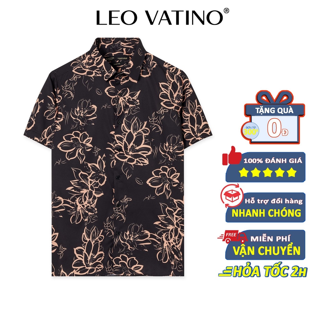 Áo sơ mi tay lỡ Galvin form rộng chất mát cộc tay đứng dáng unisex SMGV149-M6 - Leo Vatino
