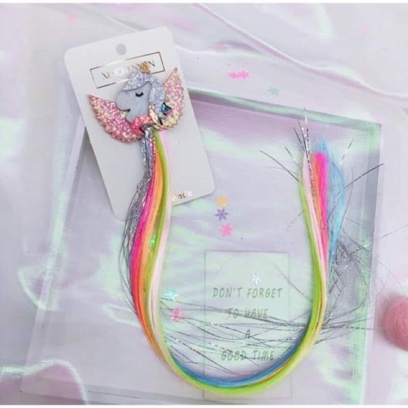 Kẹp tóc giả pony - lọn tóc giả màu sắc dễ thương cho bé gái