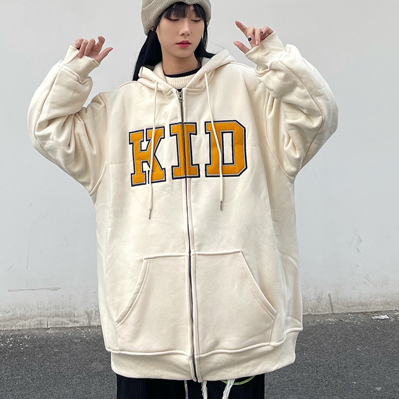 IELGY  Áo Hoodie Mỏng Thêu Chữ Thời Trang Cho Nữ