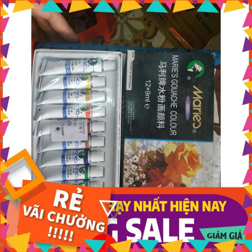 Màu gouache Marie's 12 màu - mỗi tuýp 9ml