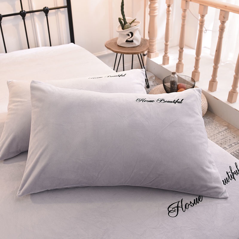 Bộ 2 Vỏ Gối Lông Nhung Mềm Mại Kích Thước 48 * 74cm