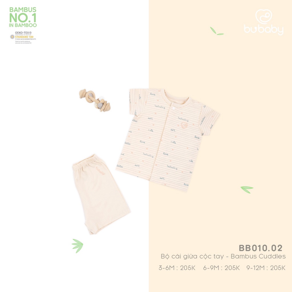 Bộ cộc tay cài giữa Bu, Bubaby 3m - 18m