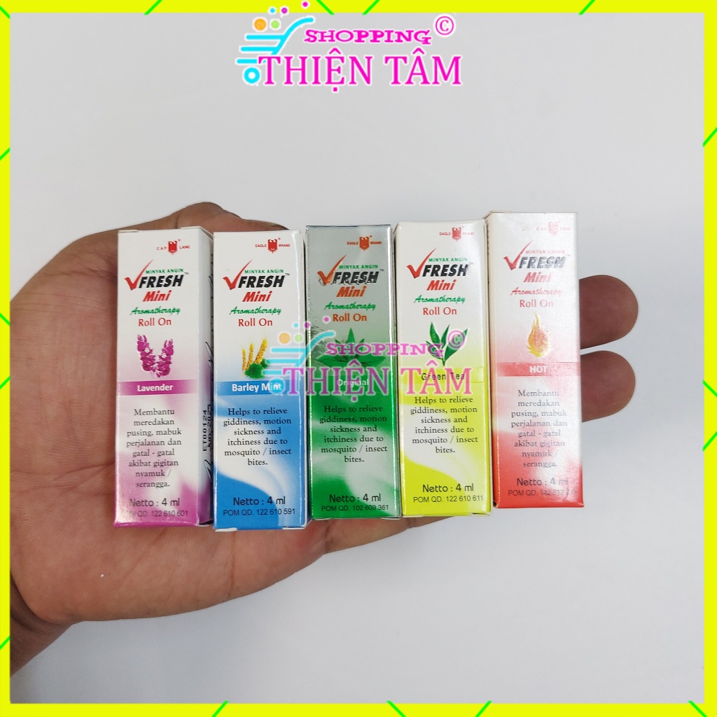 Dầu Lăn V-fresh 4ml Thảo Dược Mini Indonesia chính hãng