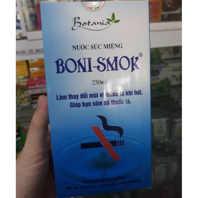 Nước Súc Miệng BONI-SMOK – Làm thay đổi mùi vị thuốc lá, giúp sớm bỏ thuốc lá, cai thuốc lá.