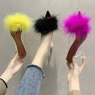 [ Order ] Guốc lông vũ quai trong