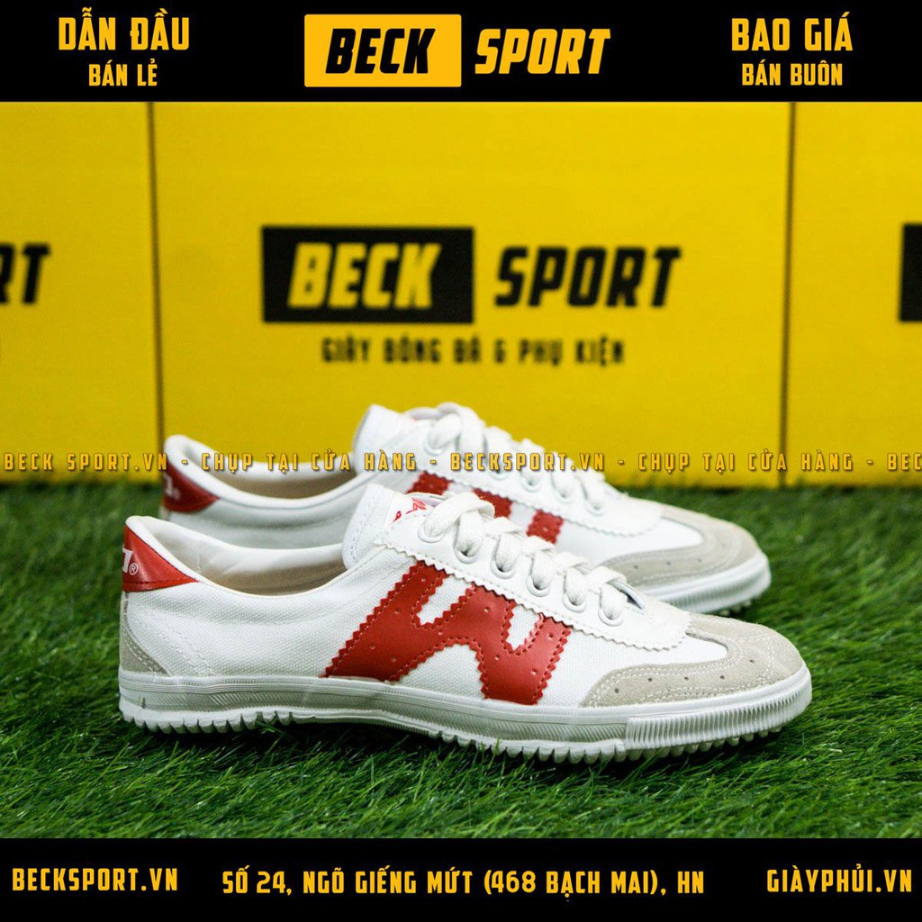 [Freeship]Giày Bata Chính Hãng Warrior Siêu Phủi W Trắng Đỏ