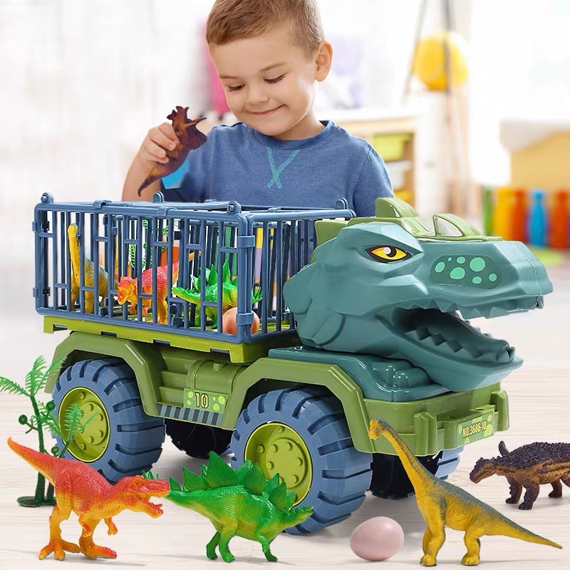 Đồ chơi trẻ em bé trai bé gái Hộp 3 xe khủng long xây dựng cỡ lớn Phương linh 86 D19
