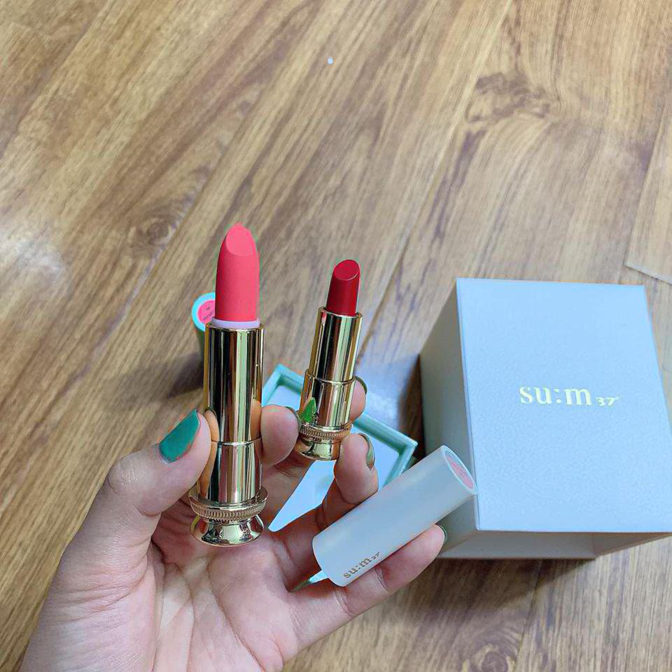 Set son nhung lì dưỡng ẩm hoàng kim Su:m37 Losec Summa Velvet Lipstick 3.6g tặng thỏi mini