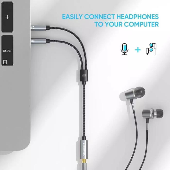 Đầu Chia Cổng Tai Nghe Ugreen Av140 3.5mm Female Sang 2 Male Ốp | BigBuy360 - bigbuy360.vn