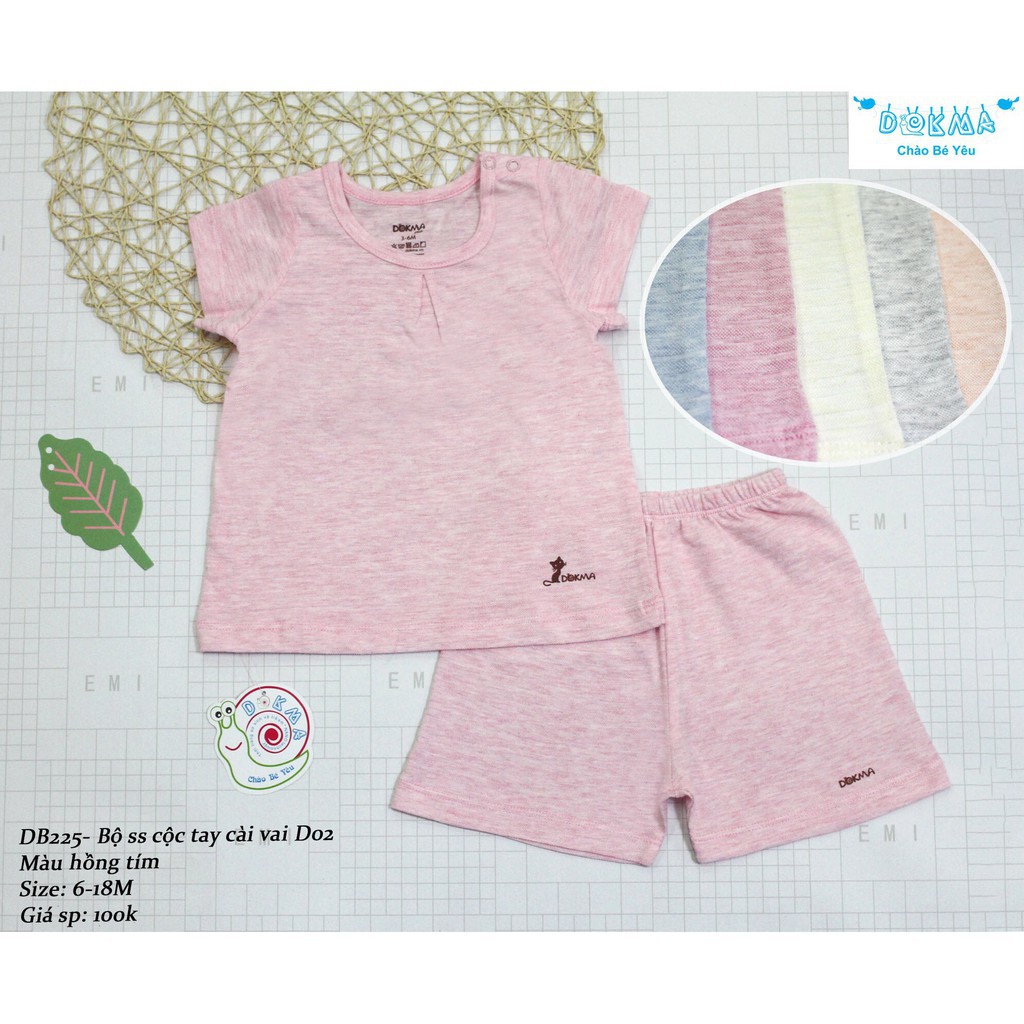Dokma - Bộ sơ sinh cài vai cộc tay 6-18M ( DB225 )