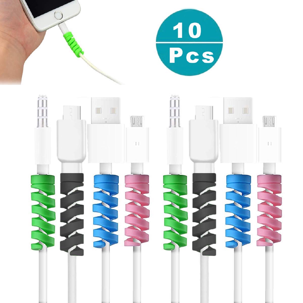 10 Cuộn Quấn Silicone Bảo Vệ Dây Cáp Tai Nghe