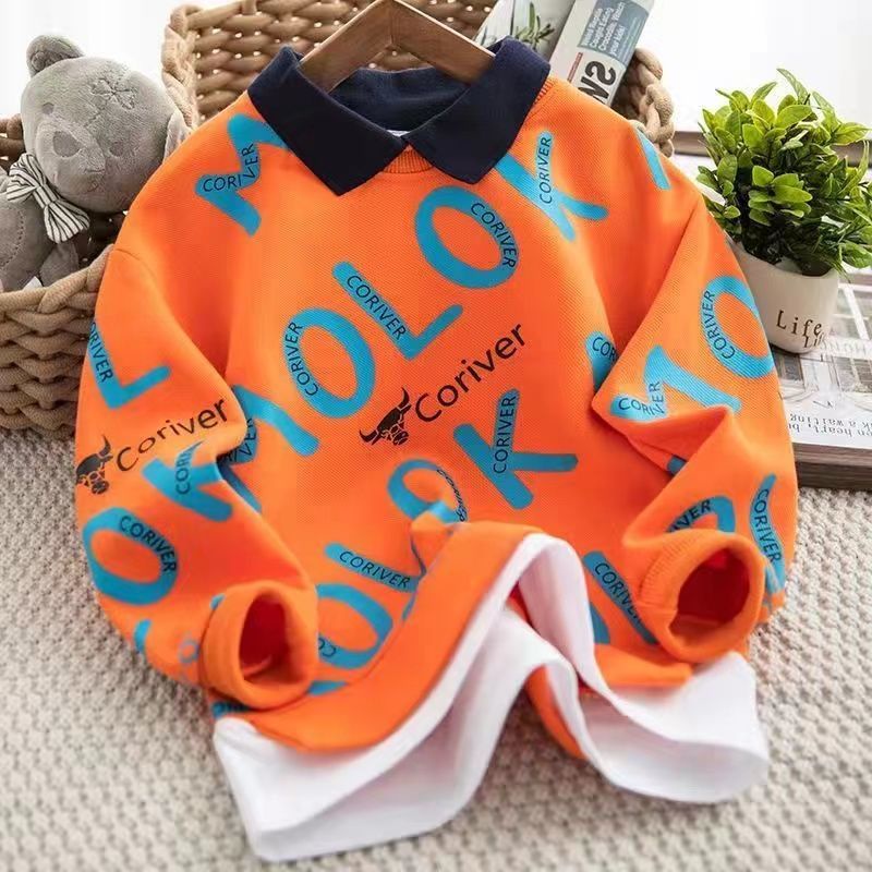 Áo Thun sweater Giả Hai Lớp Thời Trang 2022 Cho Bé Trai