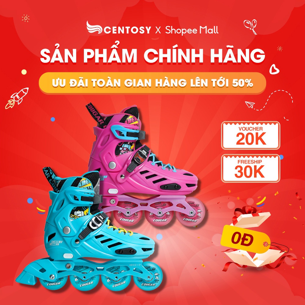 Giày Trượt Patin Trẻ Em Cao Cấp - Centosy Cougar 313 - Full 8 Bánh Phát Sáng, Form Chắc Chắn