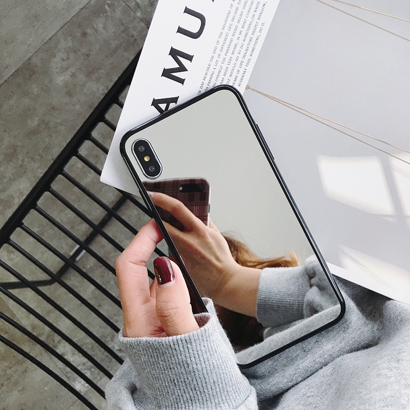 Ốp Điện Thoại TPU Mềm Tráng Gương Màu Đen Cho iPhone 14 13 12 11 Pro MAX X XS MAX XR 6s 7 8 PLUS
