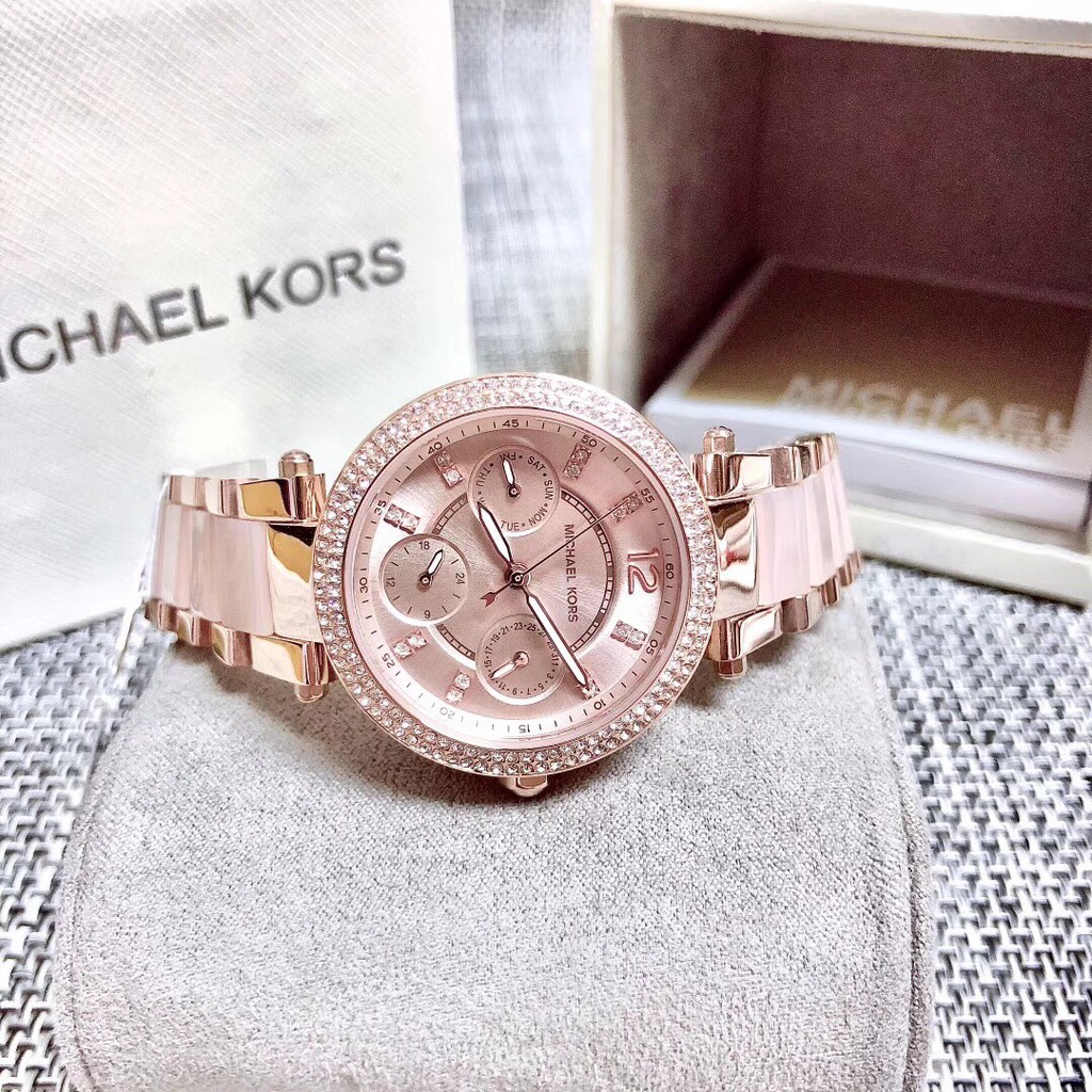 Đồng hồ nữ michael kors parker mini mk6110 màu hồng