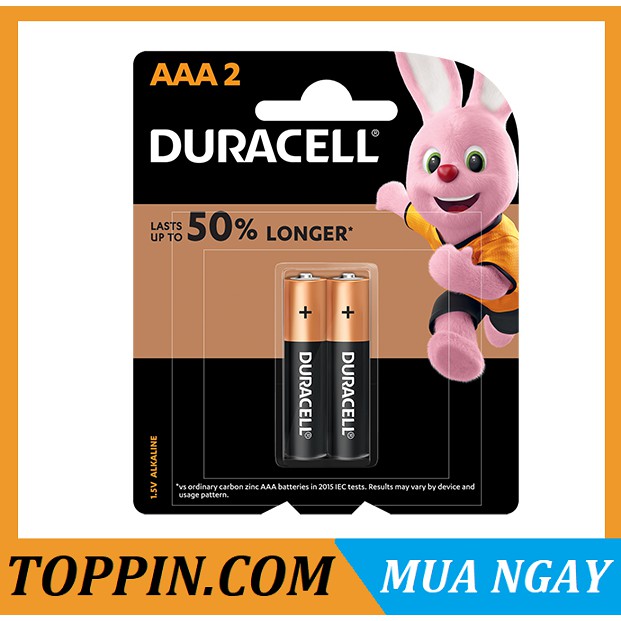 [TOPPIN] Pin AAA Duracell 1.5V Akaline MN2400 LR03 - Vỉ 2 viên