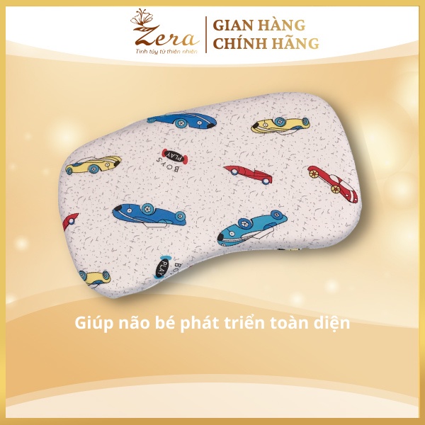 [Combo 2] Gối cao su non cho bé Zera dành cho trẻ sơ sinh chống bẹp đầu, méo đầu + tặng vòng dâu tằm