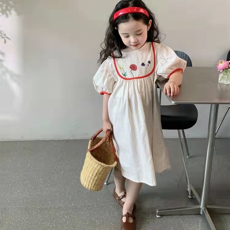 Đầm Công Chúa Dáng Dài Vải Cotton Thời Trang Hàn Quốc Mùa Hè Cho Bé Gái 5