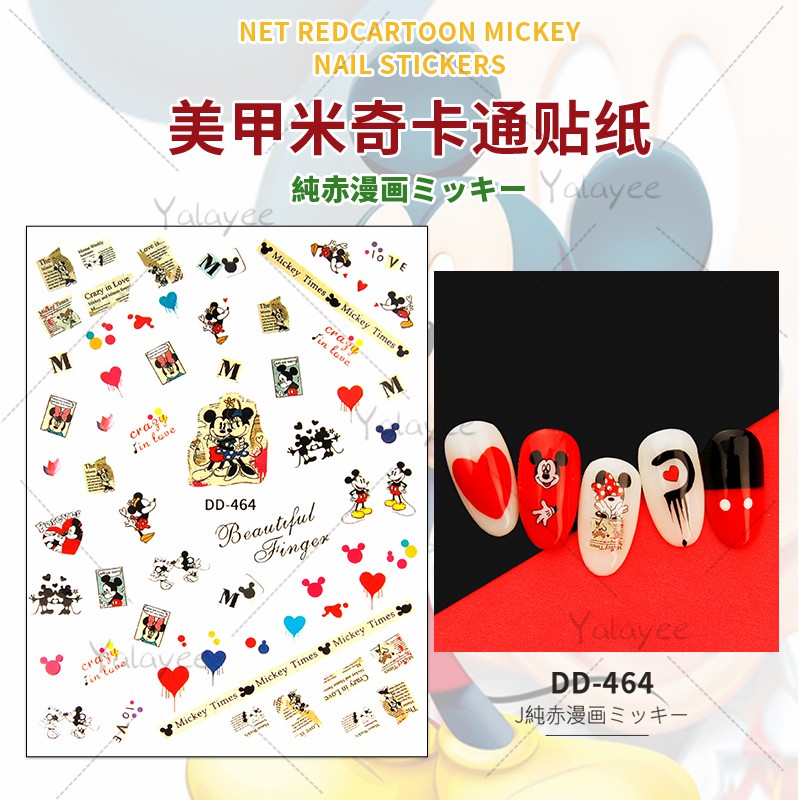 Miếng dán trang trí móng hình mickey đáng yêu