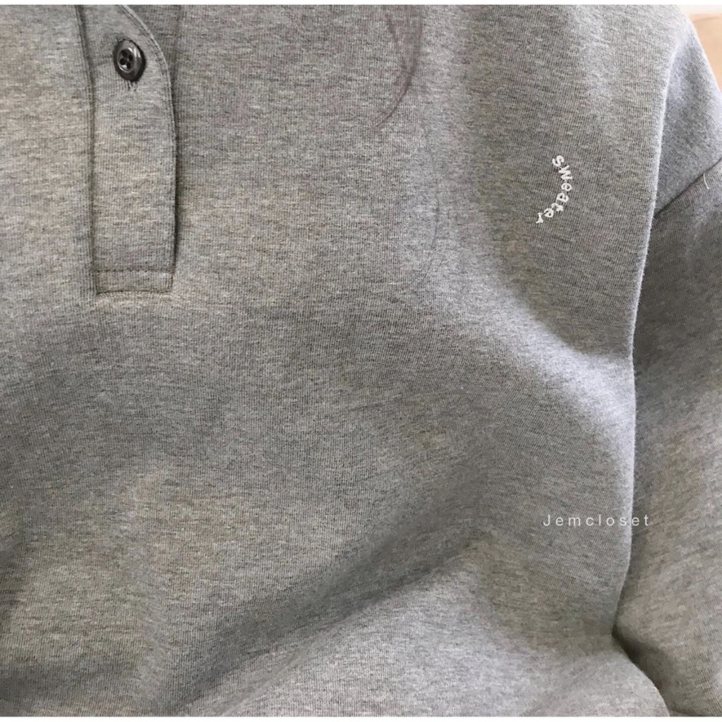 Áo thu đông nam nữ , áo sweater form rộng cổ tàu màu xám dáng ulzzang unisex Freeship | BigBuy360 - bigbuy360.vn