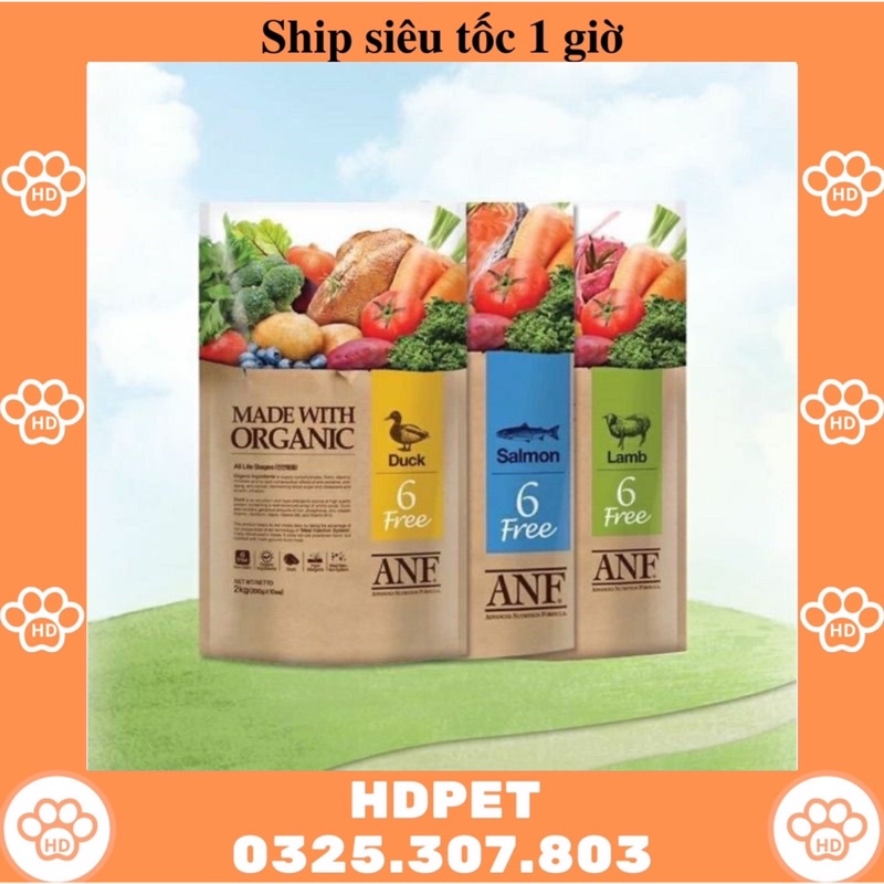 Hạt ANF 6FREE thức ăn hữu cơ cho chó 2kg