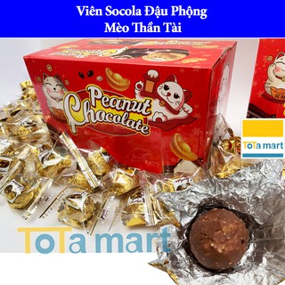 (Combo 2 viên) Socola đậu phộng mèo thần tài. HSD ghi bên dưới.