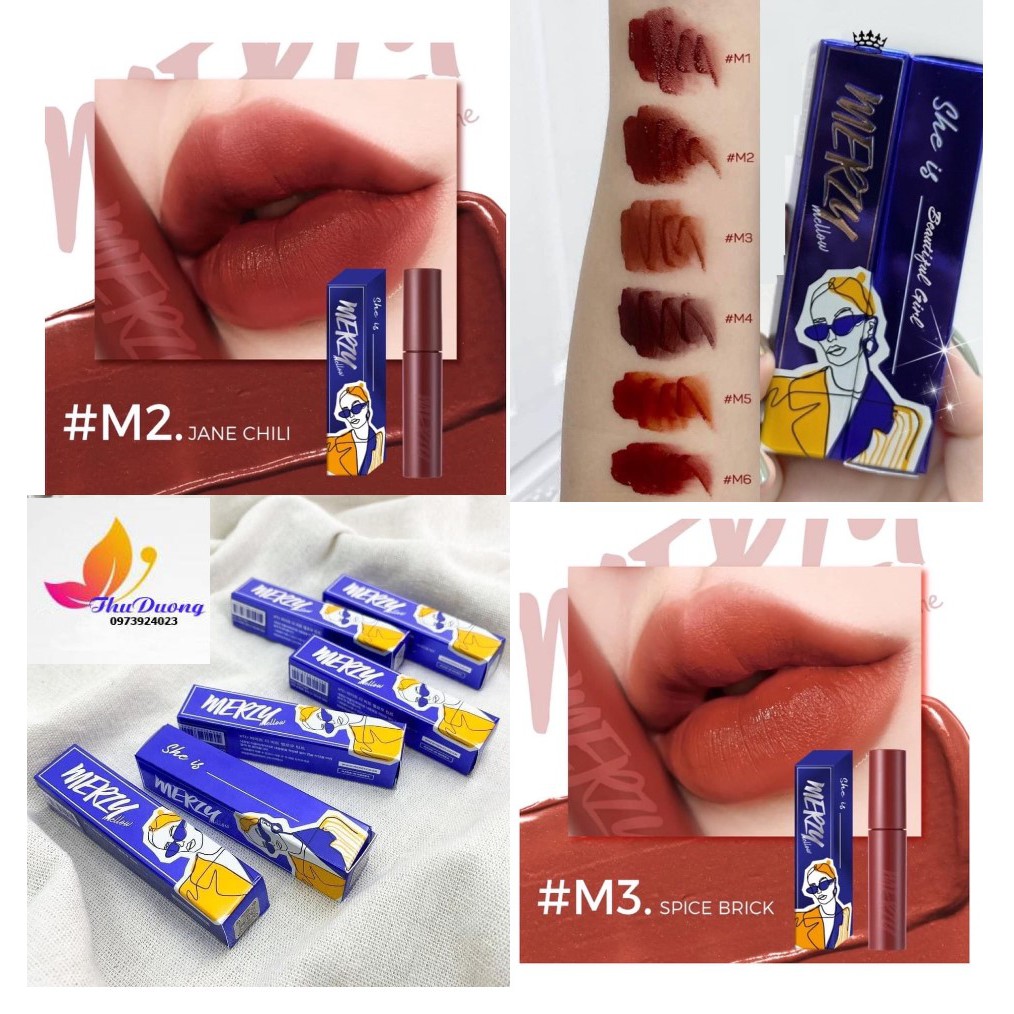 Son Kem Siêu Lì, Mịn Môi Merzy Mellow Blue Tint Version Girl