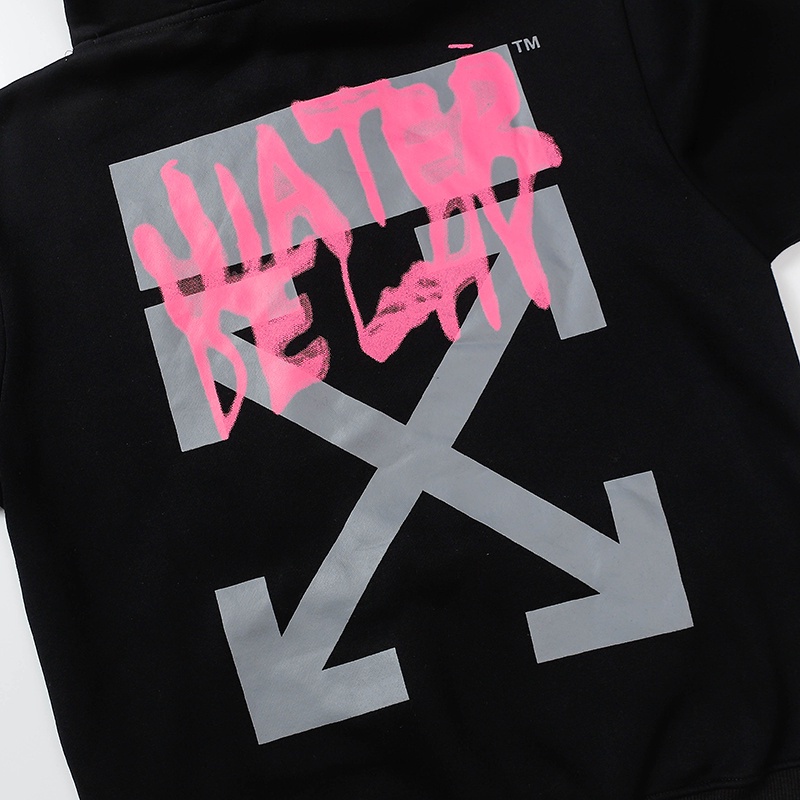 Hàng Có Sẵn Áo Hoodie Sweatshirt Chui Đầu Tay Dài In Chữ OFF White Dành Cho Cặp Đôi