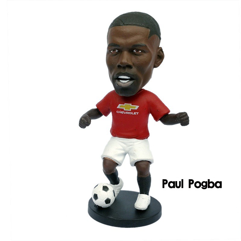 Tượng trang trí cầu thủ bóng đá lắc đầu và quả bóng 10cm - Pogba