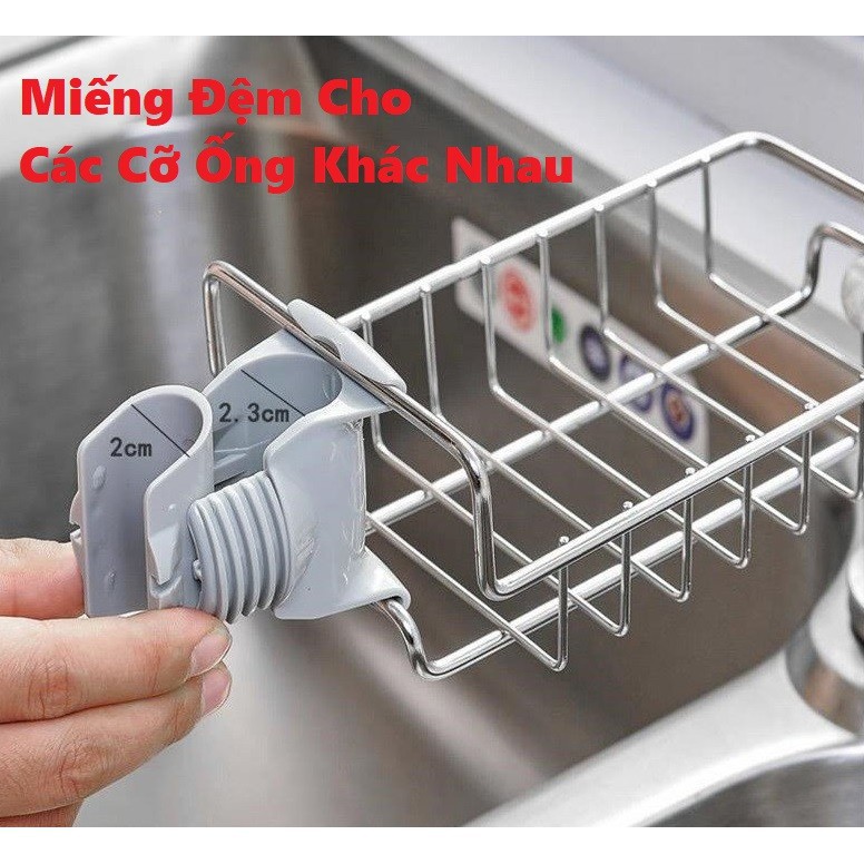 Kệ inox gắn vòi nước thông minh. Kệ treo bồn rửa chén, bát