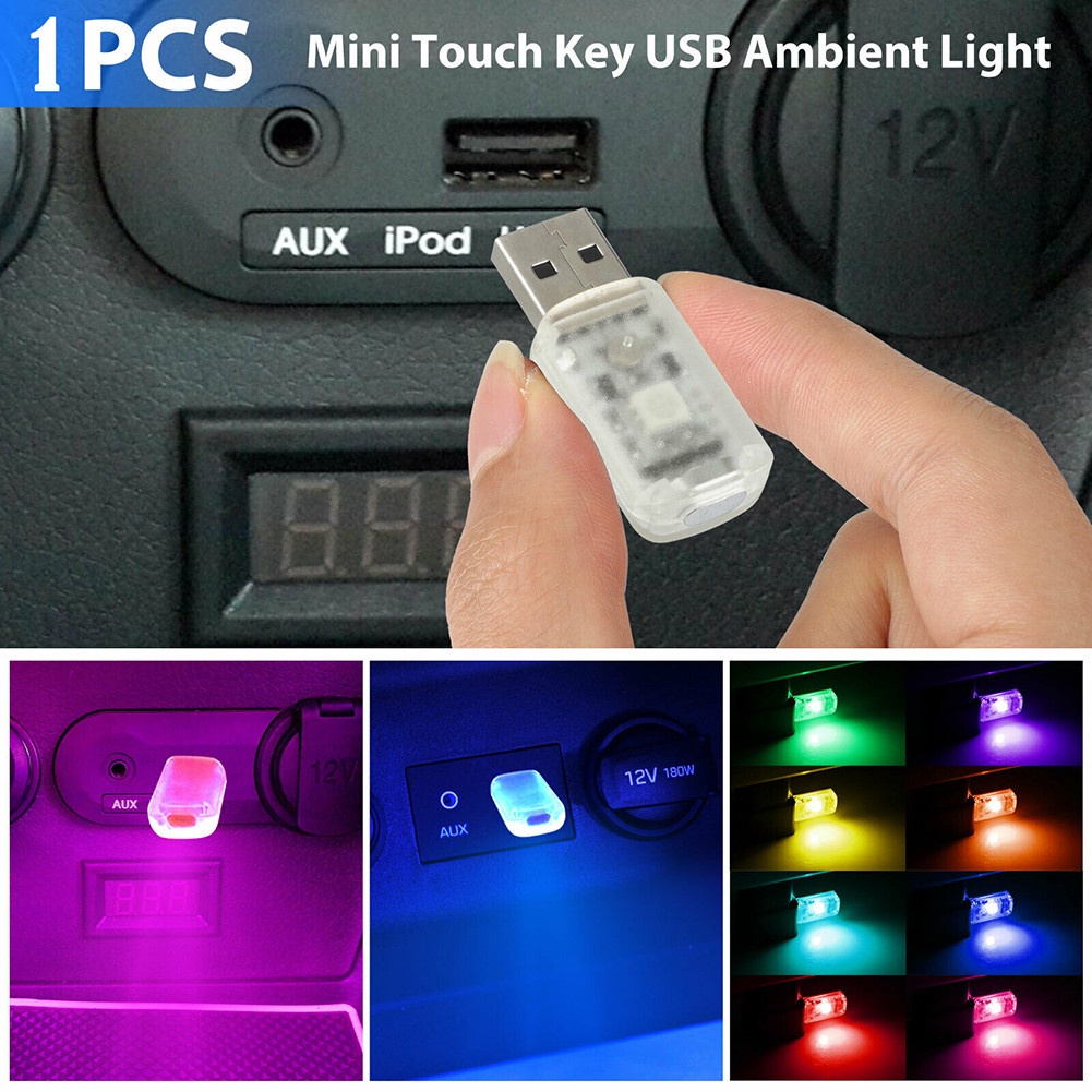 Đèn LED USB Mini Nhiều Màu Ánh Sáng Thay Thế Trang Trí Nội Thất Xe Hơi