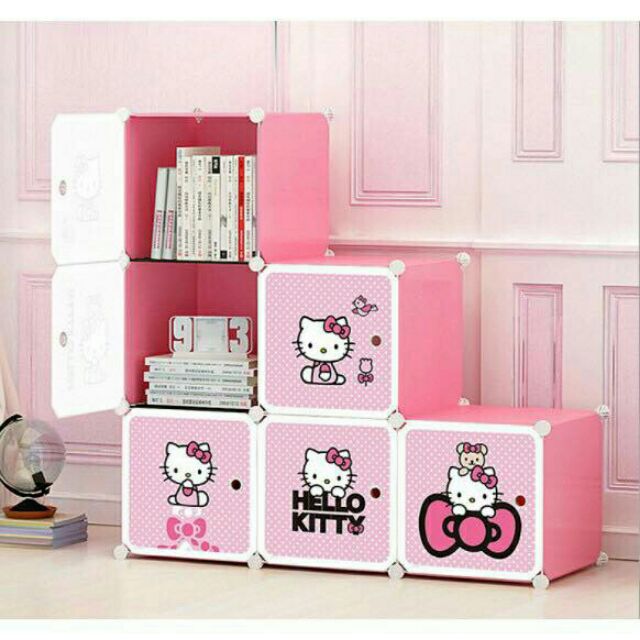 Tủ nhựa 6 ngăn hello kitty Hồng xinh xắn