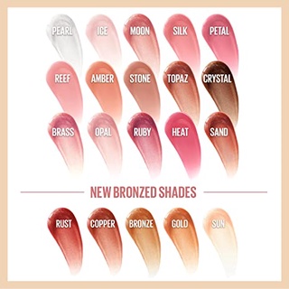 Son bóng Maybelline gloss (màu Moon, Sun, Amber, Ice, Pear)
