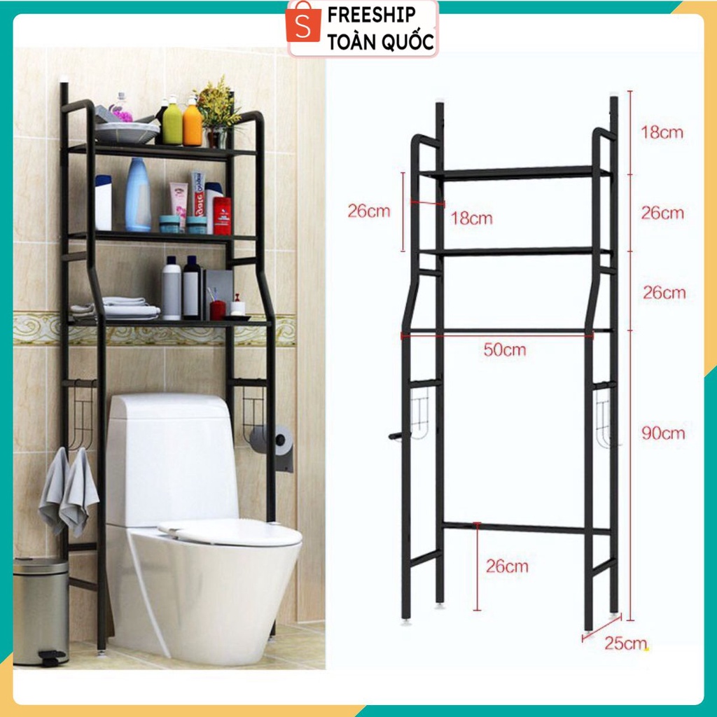 Kệ để đồ sau toilet , nhà tắm 3 tầng đa năng, tiết kiệm không gian . .