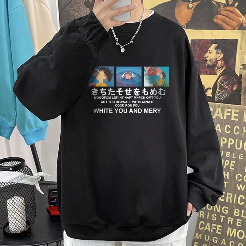 Áo Thun Nam Nữ Unisex Dài Tay, Áo Sweater Cổ Tròn Form Rộng 45kg-110kg Thời Trang Thu Đông Nhiều Màu - hôn In