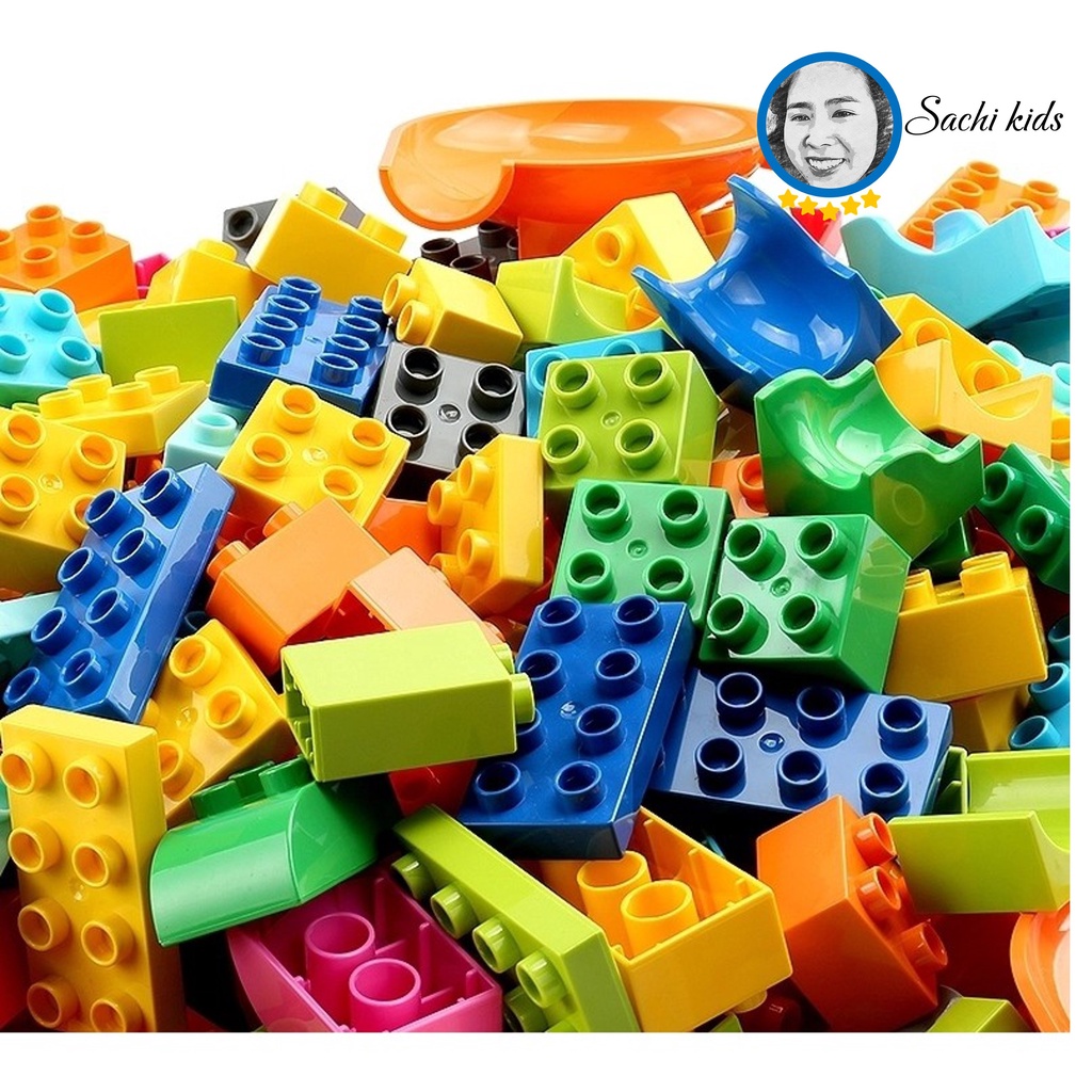 1kg Đồ Chơi xếp hình Stem tương thích Lego Duplo túi 116 chi tiết, 1kg gạch nhựa ABS, made in Vietnam - Sachi kids 003