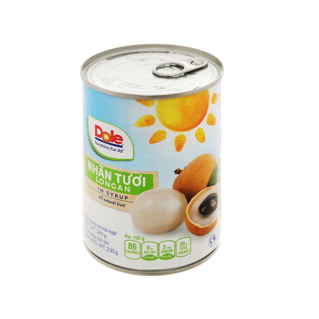 Nhãn tươi đóng hộp Dole hộp 565g