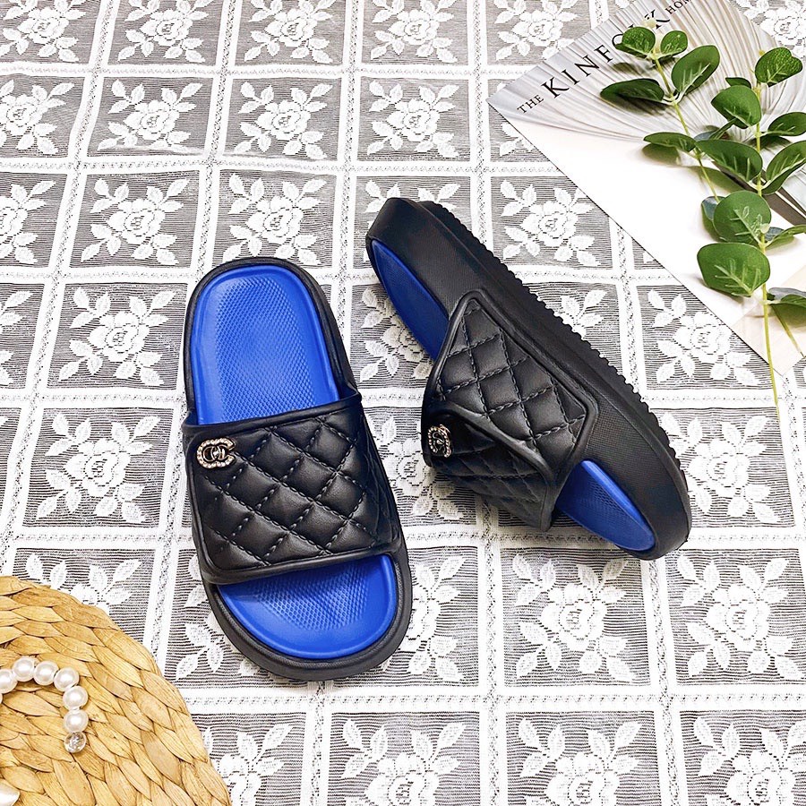 Dép quai ngang nữ đế đúc hoạ tiết 3D thời trang đế cao 4cm