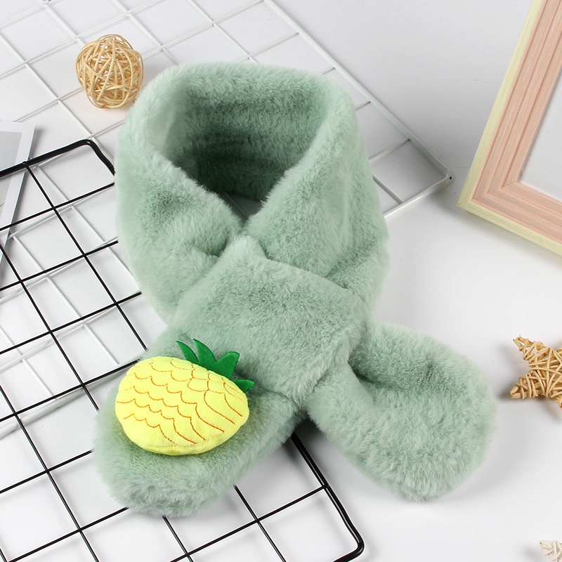 Khăn choàng cổ bằng lông giả ấm áp hình hoạt hình thời trang thu đông cho trẻ mới biết đi