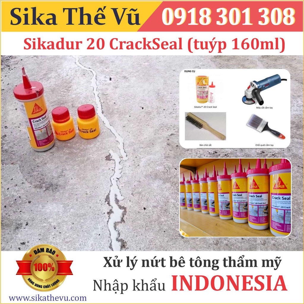 Sika - Keo trám khe nứt bê tông thẩm mỹ Sikadur 20 Crack Seal (Tuýp 160ml) SIKA THẾ VŨ