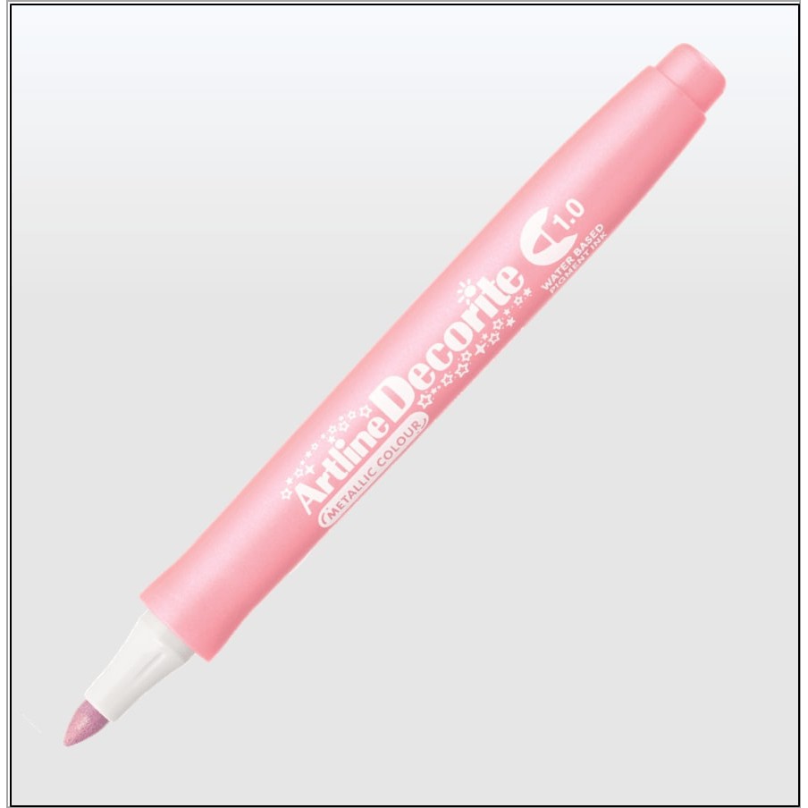 Bút màu nổi viết vẽ trên mọi chất liệu Artline Decorite EDFM-1 - Màu hồng nhũ (Metallic Pink)