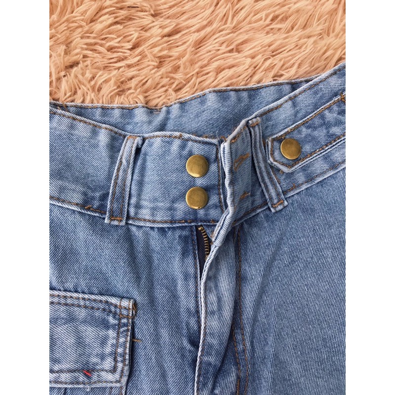 Quần bò ống rộng nữ cạp siêu cao, kiểu túi hộp Ms 46 | BigBuy360 - bigbuy360.vn