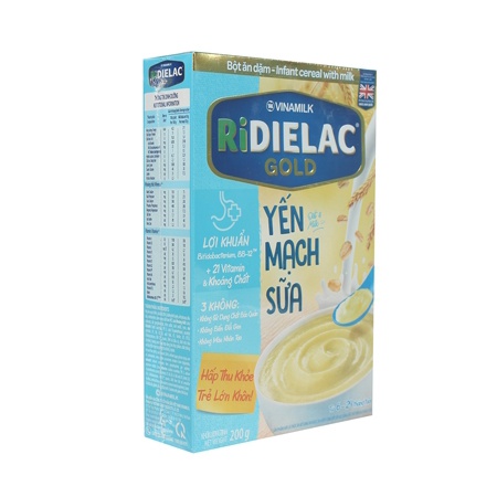 Bột Ăn Dặm RIDIELAC GOLD Yến mạch sữa - Hộp giấy 200g
