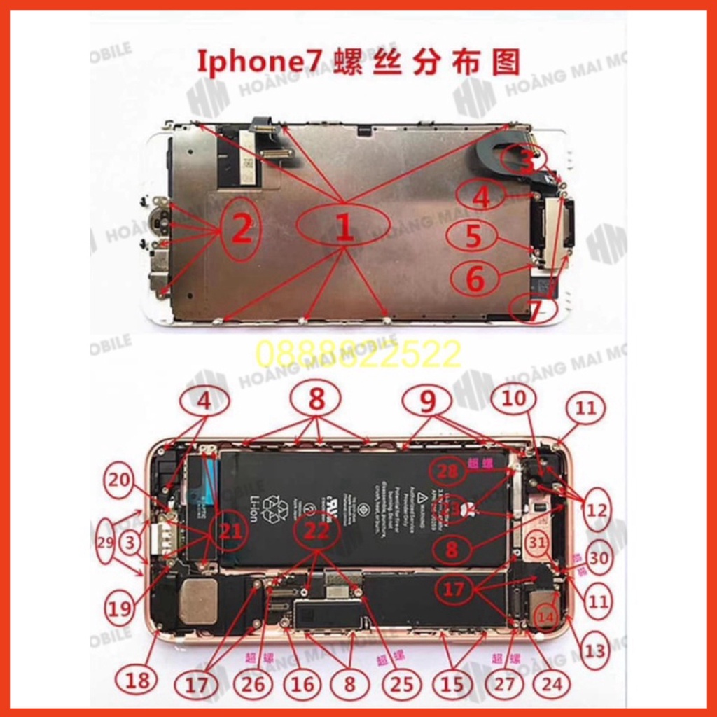 Full bộ ốc iP7P đến 12 Pro Max