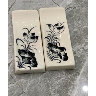 Bộ kê đũa gốm sứ họa tiết hoa Sen (6 cái)
