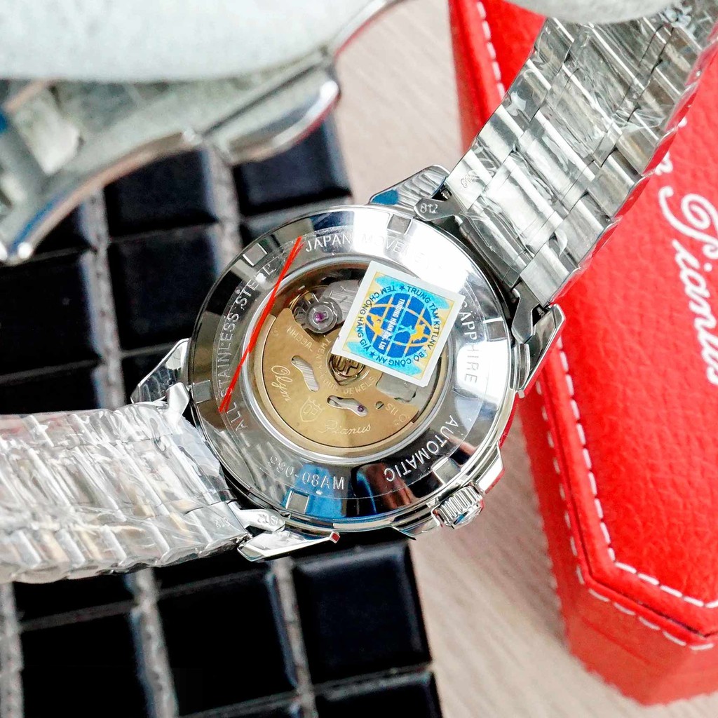 Đồng hồ nam dây kim loại Automatic Olym Pianus OP990-083 OP990-083AMS xanh